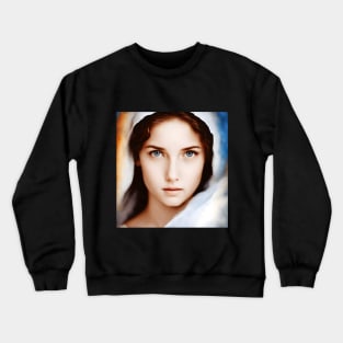 an attempt to visualize Blessed Virgin Mary's face Crewneck Sweatshirt